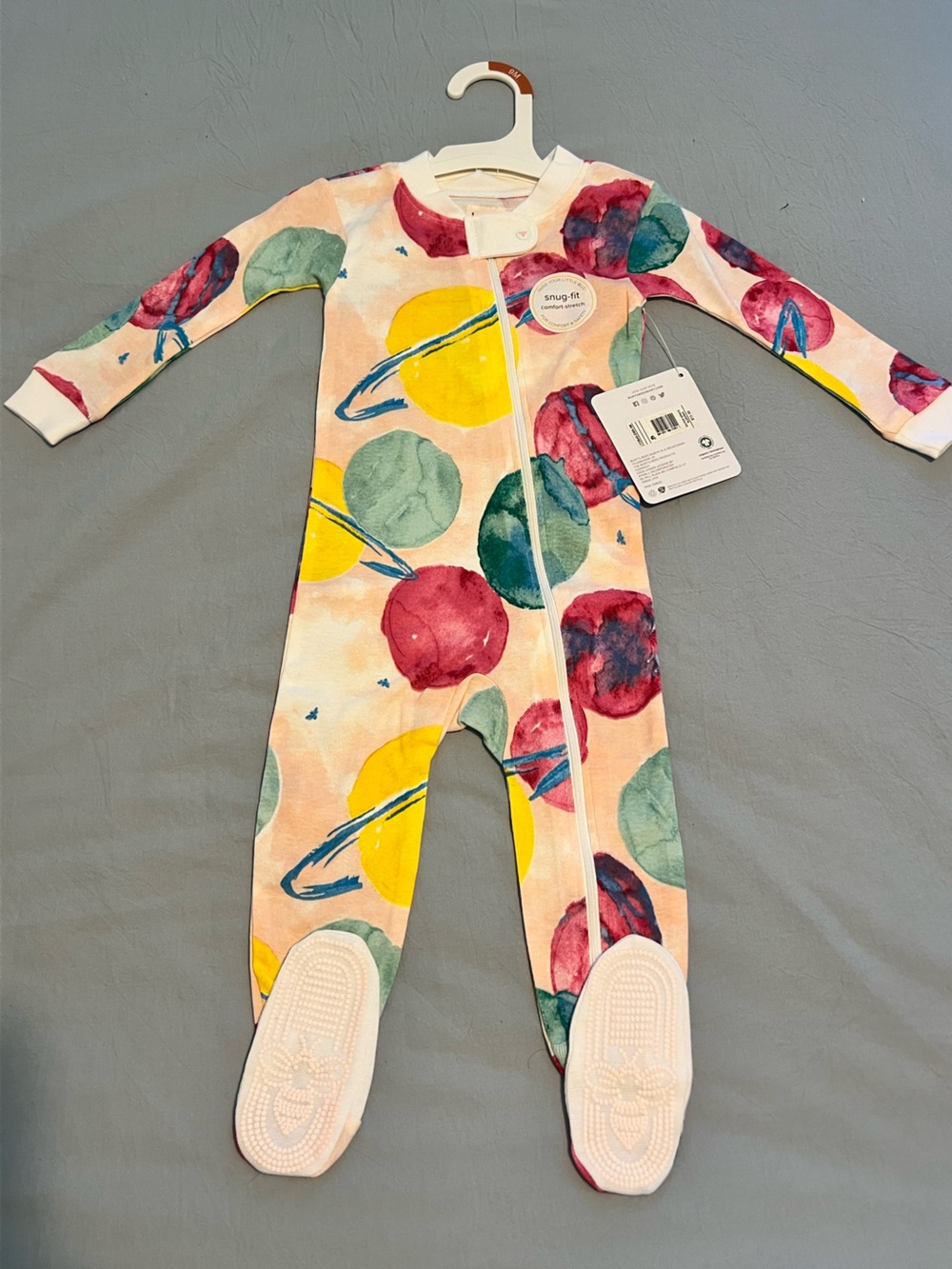Burt's Bees Baby 9month Organic cotton zip up pajamas NWT
